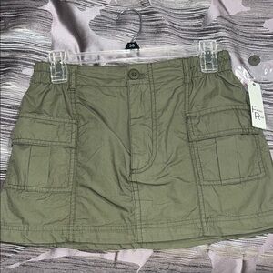 Olive Green Cargo Mini Skirt